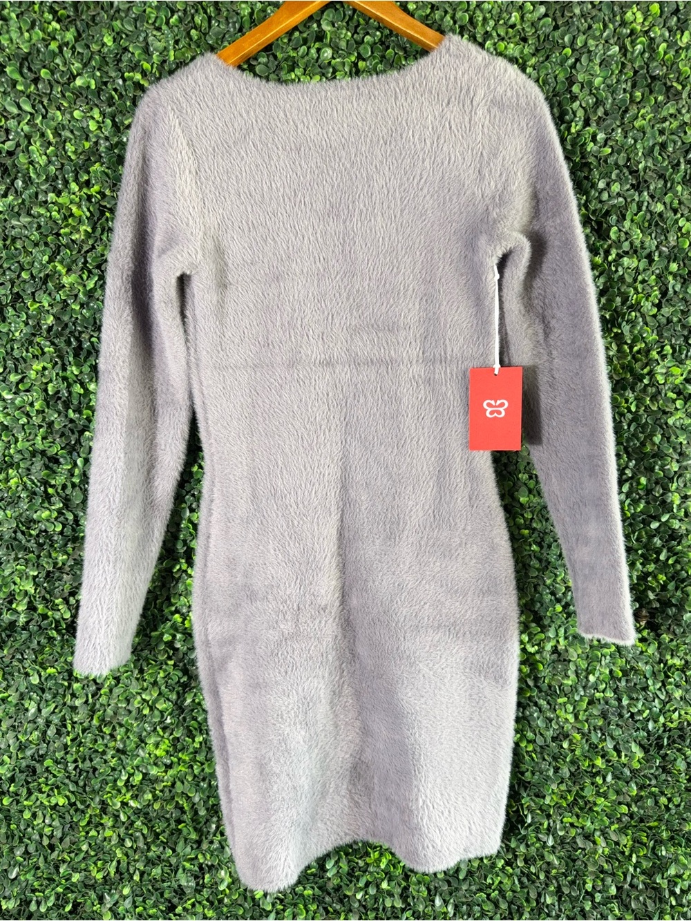 Sunday Best Montgomery Fuzzy Knit Mini Dress Rock Grey Medium‎ NWT - Picture 5 of 9